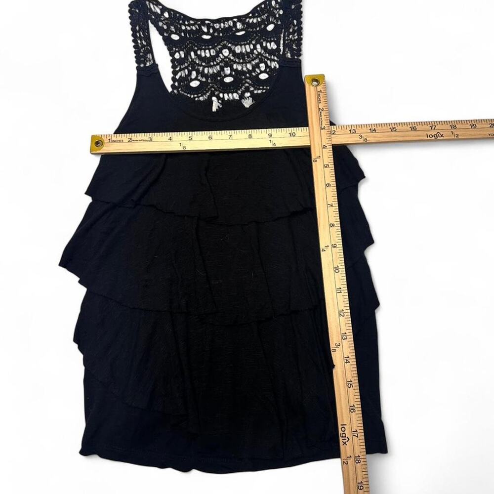 Black Whimsy Goth Tiered Y2K Vintage Essential Staple Piece Tank Crotchet Size M - Picture 3 of 3